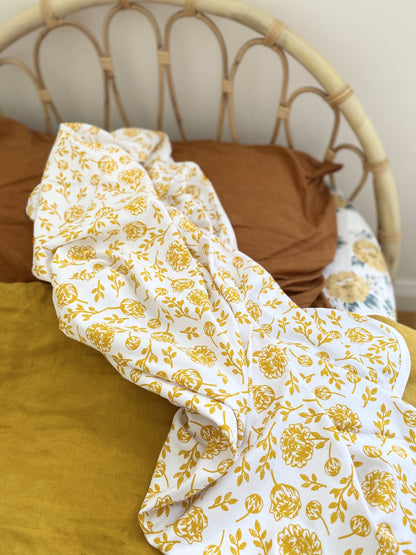 Organic Baby Blanket - Golden Peony