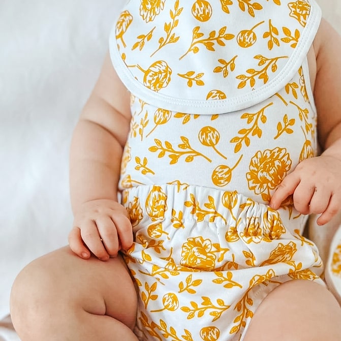 Baby Bib - Golden Peony