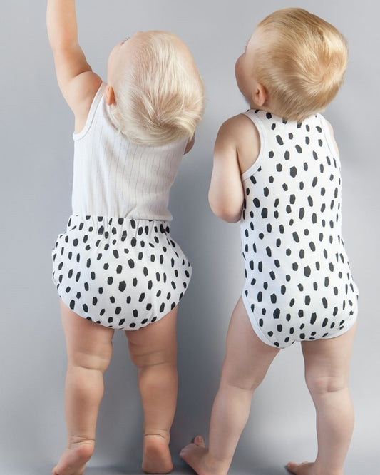 Singlet & Bloomers Set - Black Cheetah