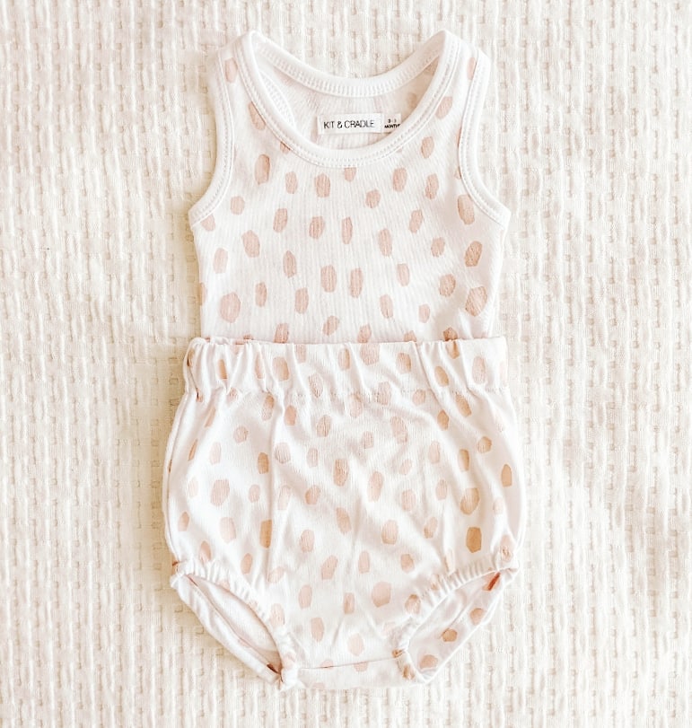 SALE Organic Singlet Bodysuit - Blush Cheetah