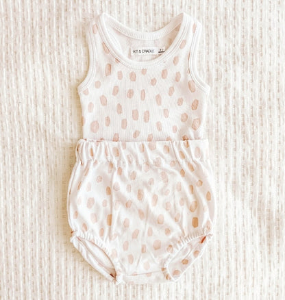 SALE Organic Singlet Bodysuit - Blush Cheetah
