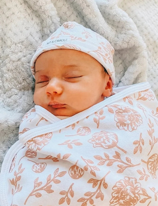 Newborn Beanie - Blush Peony