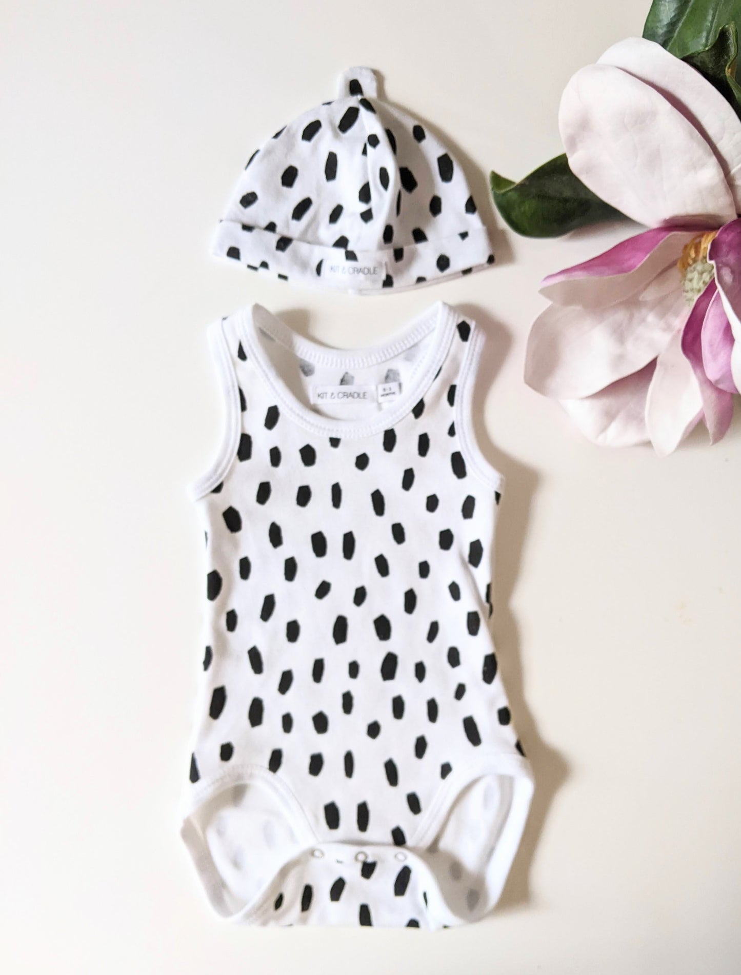 Newborn Beanie - Black Cheetah