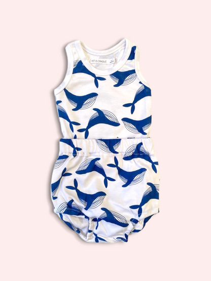Singlet & Bloomers Set - Whale