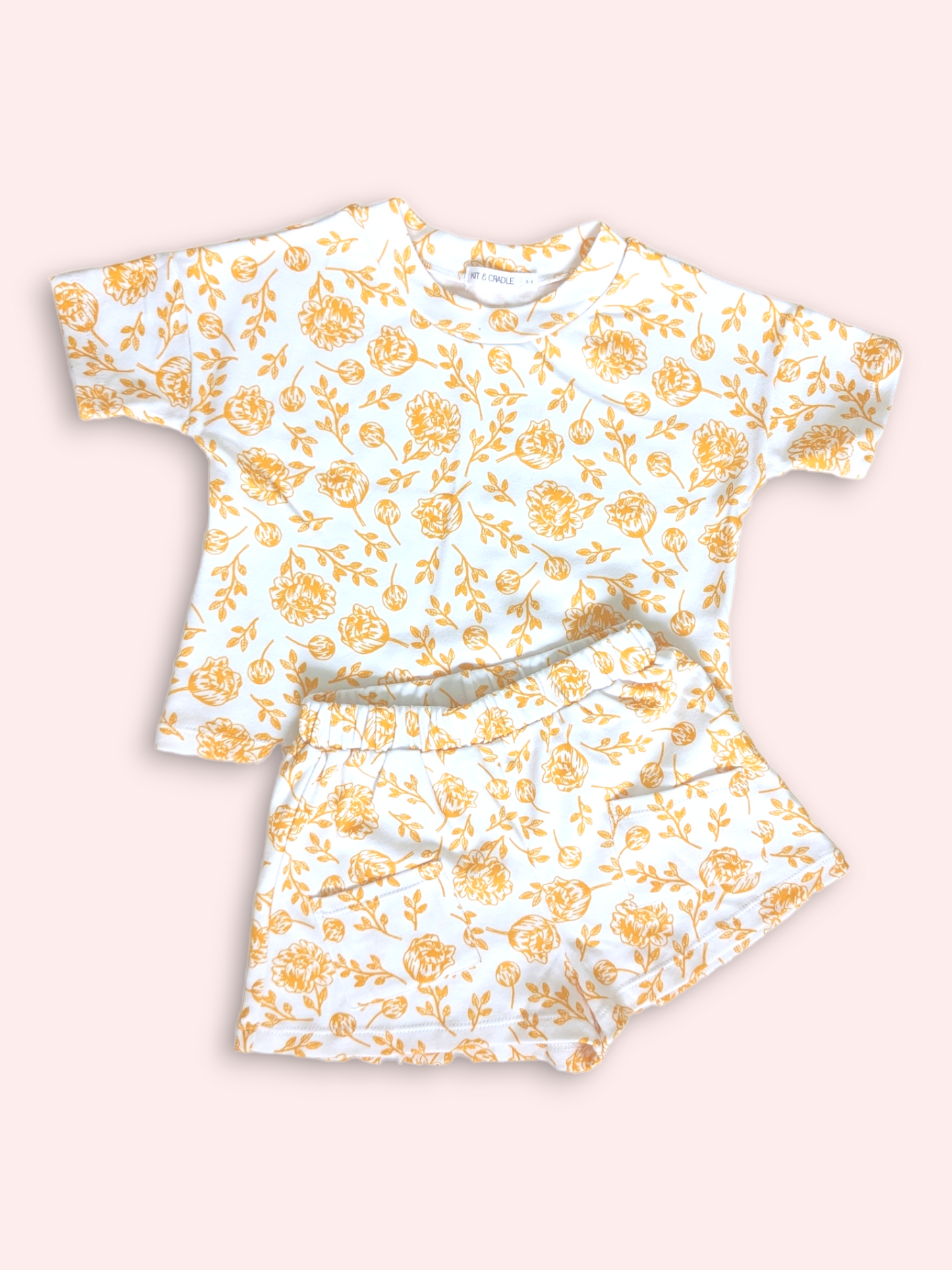 Tee & Shorts Set - Golden Peony