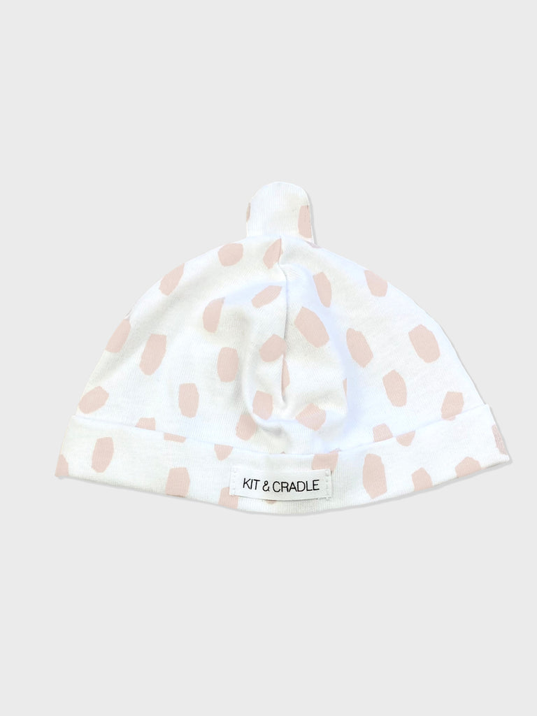Pink Dalmatian Australian Made Baby Beanie Kit & Cradle
