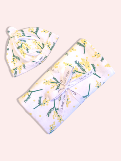 Wattle print baby blanket