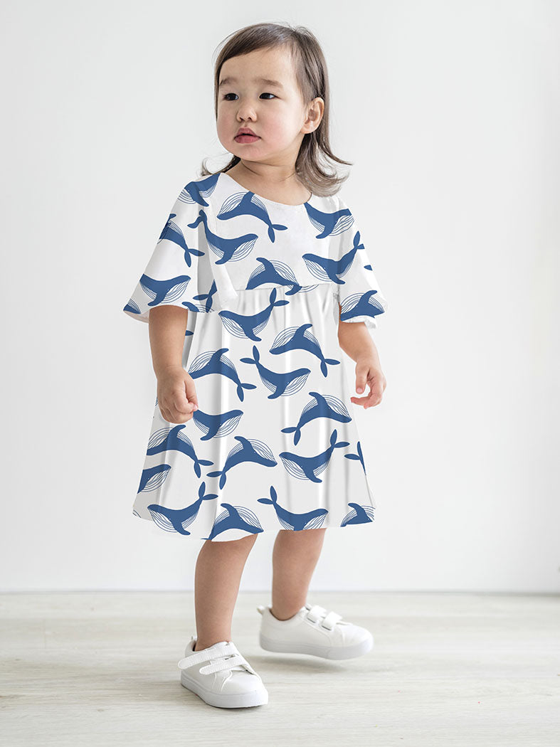 We Fly High Dress - Whale
