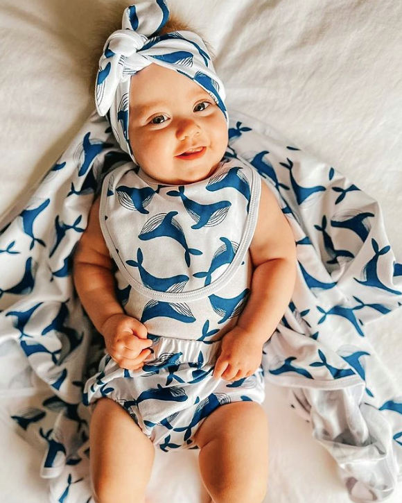 Organic Baby Blanket - Whale